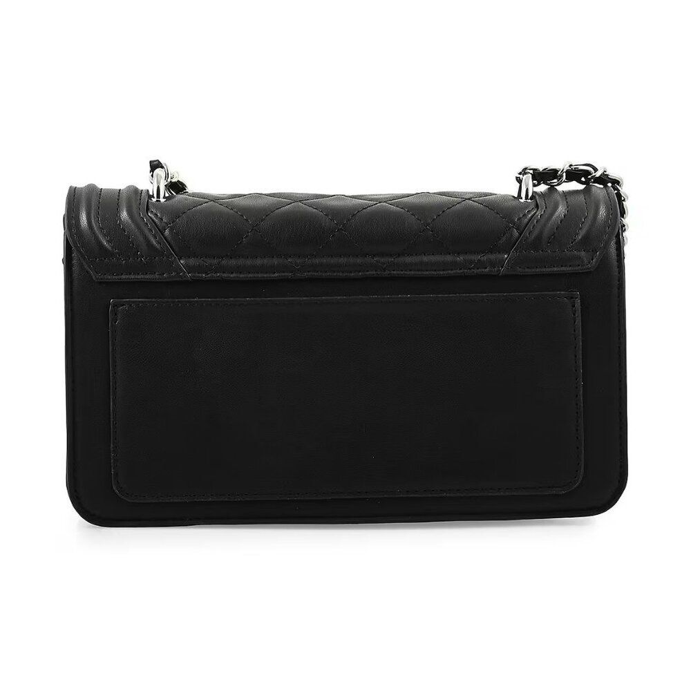 NEW Badgley Mischka Black Quilted Vegan Leather Pearl Crossbody Bag - Picture 4 of 8
